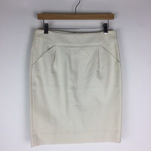 J. Crew | Ivory White Pencil Skirt With Pleats